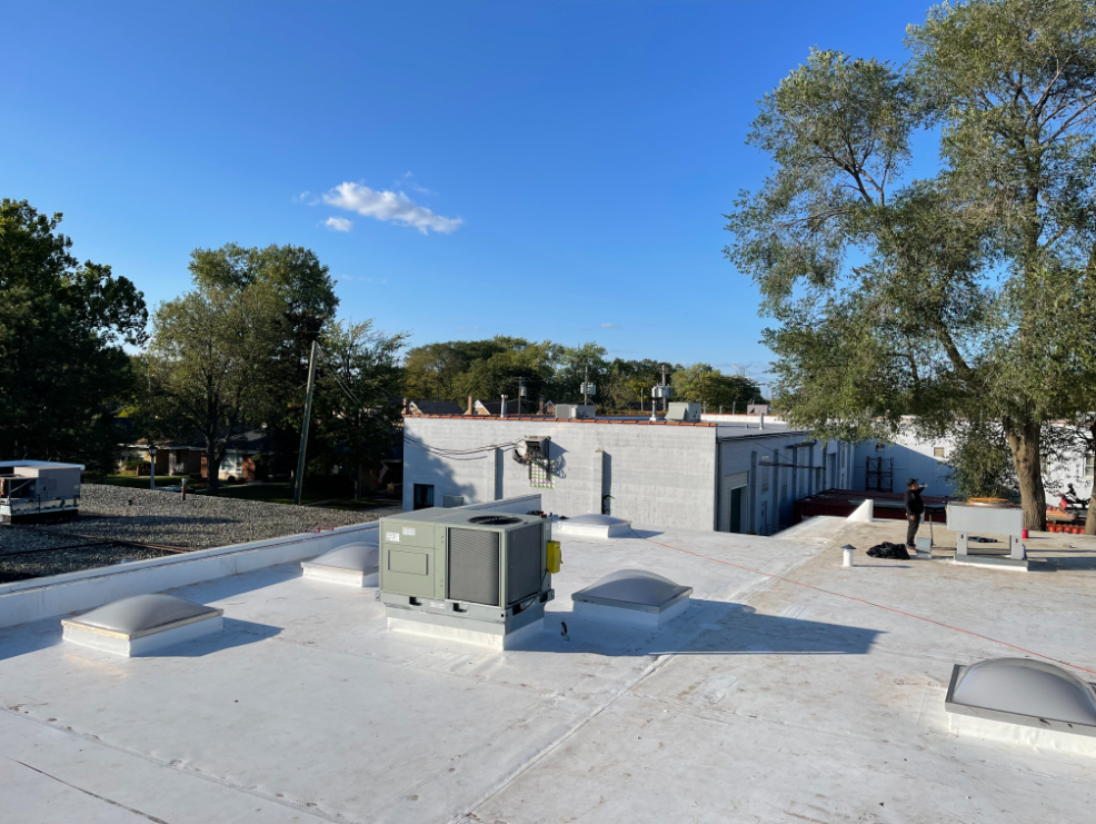 Commercial Flat Roof using TPO in Aurora, IL